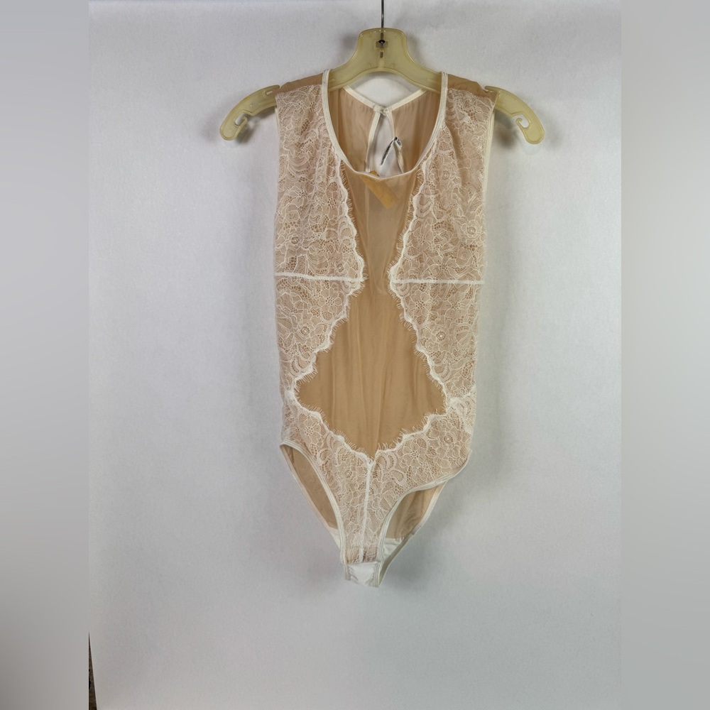 Taboo Cream Sheer Bodysuit - M